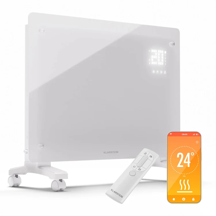 بخاری برقی هوشمند  کلارشتاین آلمان مدلklarstein Bornholm Smart 1500 - با توان 1500 وات و کنترل دیجیتال